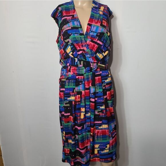 Ellen Tracy Sleeveless Sheath multi color Dress - Picture 11 of 11